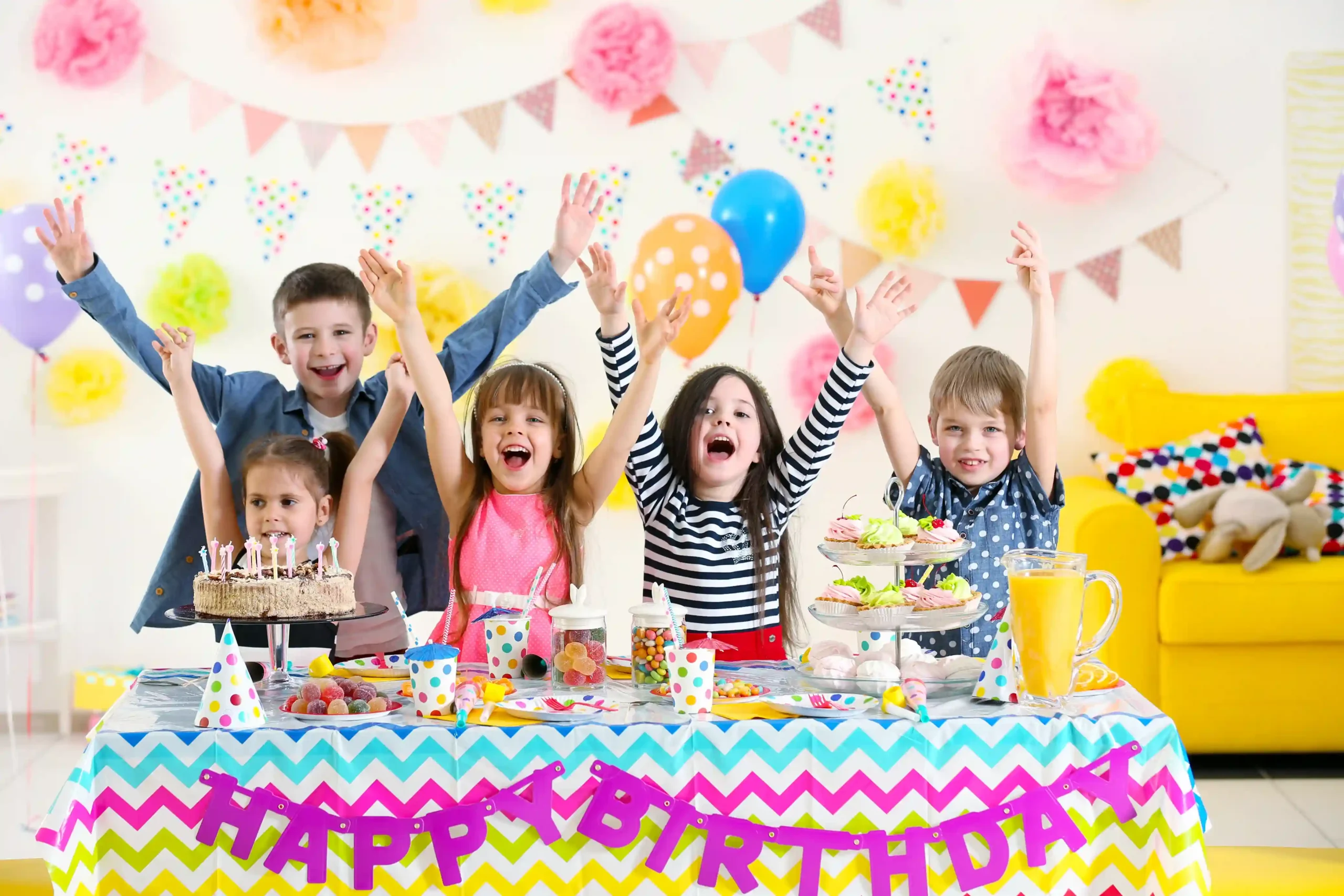 Childrens celebrating kids birthday party in dubai