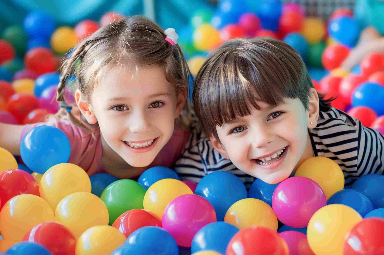 Kids climbing and exploring indoor play area at Gogo Village